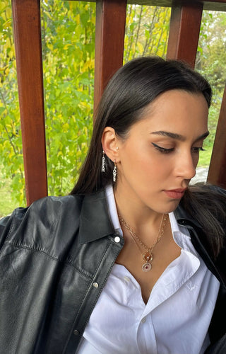 Dream Mantra Kırmızı Altın Pırlanta Küpe