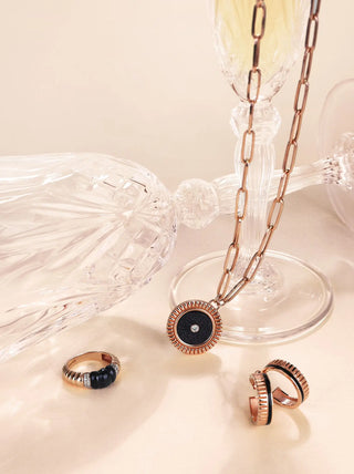 Dune Black Enamel Hoop Earrings