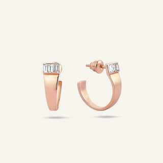 Loa Kırmızı Altın Pırlanta Baget Küpe