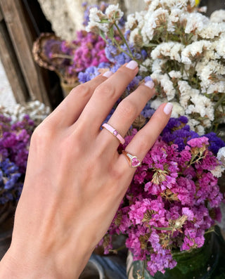 Love Pembe Safir Kalp Yüzük