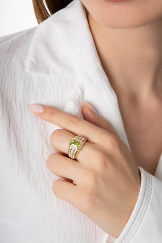 Morphose02 Peridot Taşlı Yüzük