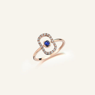 Orb Sarı Altın Safir Taşlı Yüzük