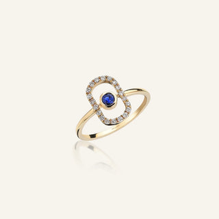 Orb Sarı Altın Safir Taşlı Yüzük