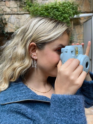 Power Mantra Kırmızı Altın Pırlanta Küpe