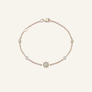 Beam Charm Kırmızı Altın Opal Taşlı Bilezik