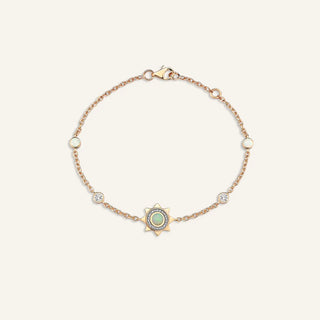 Beam Charm Kırmızı Altın Opal Taşlı Bilezik
