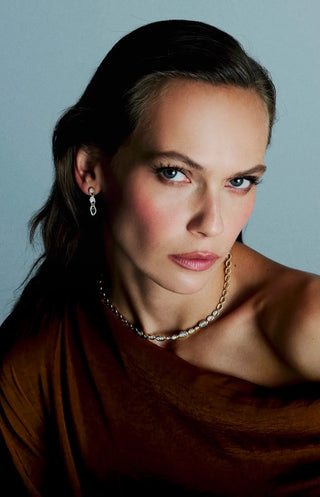 Loops Malakit & Pırlanta Sallantılı Küpe