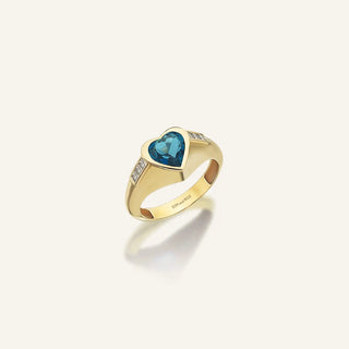 Love Topaz Kalp Yüzük