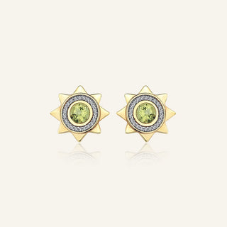 Mini Beam Peridot Taşlı Stud Küpe