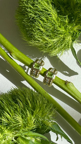 Morphose02 Peridot Taşlı Halka Küpe