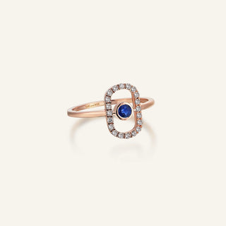 Orb Kırmızı Altın Safir Taşlı Yüzük