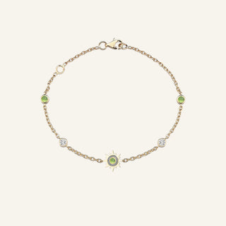 Ray Charm Peridot Taşlı Bilezik
