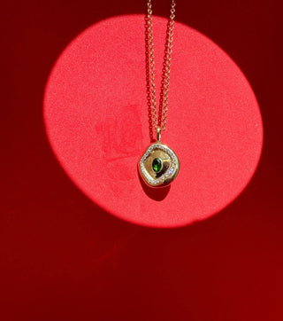 Treasured Diopsit Taşlı Pırlanta Kolye
