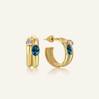 Treasured Topaz Taşlı Halka Küpe
