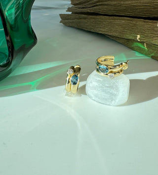 Treasured Topaz Taşlı Halka Küpe