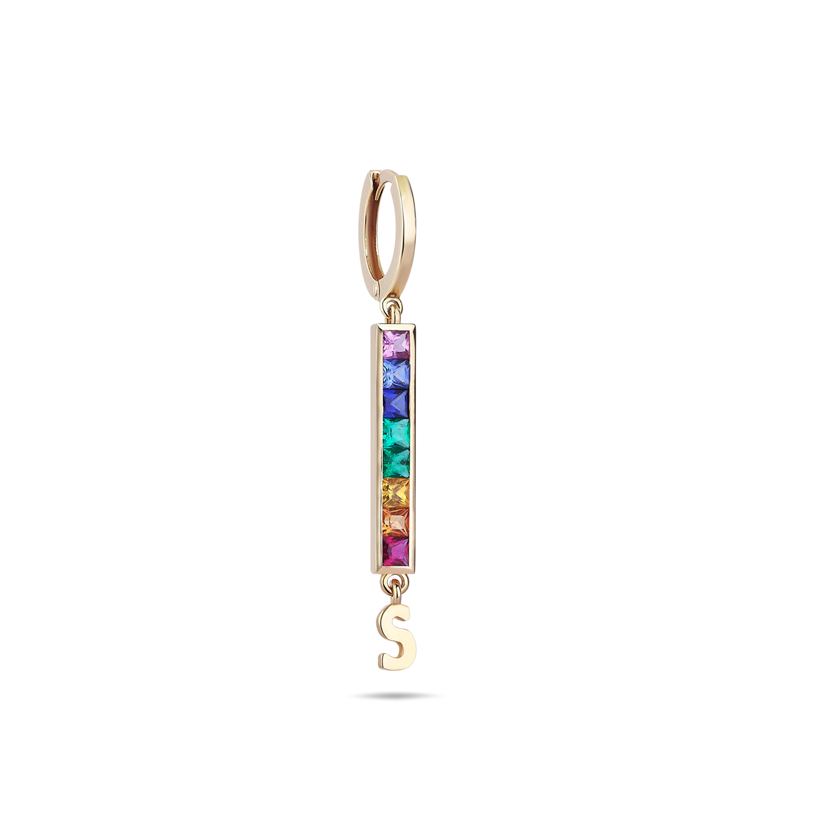 Rainbow Initial Earring