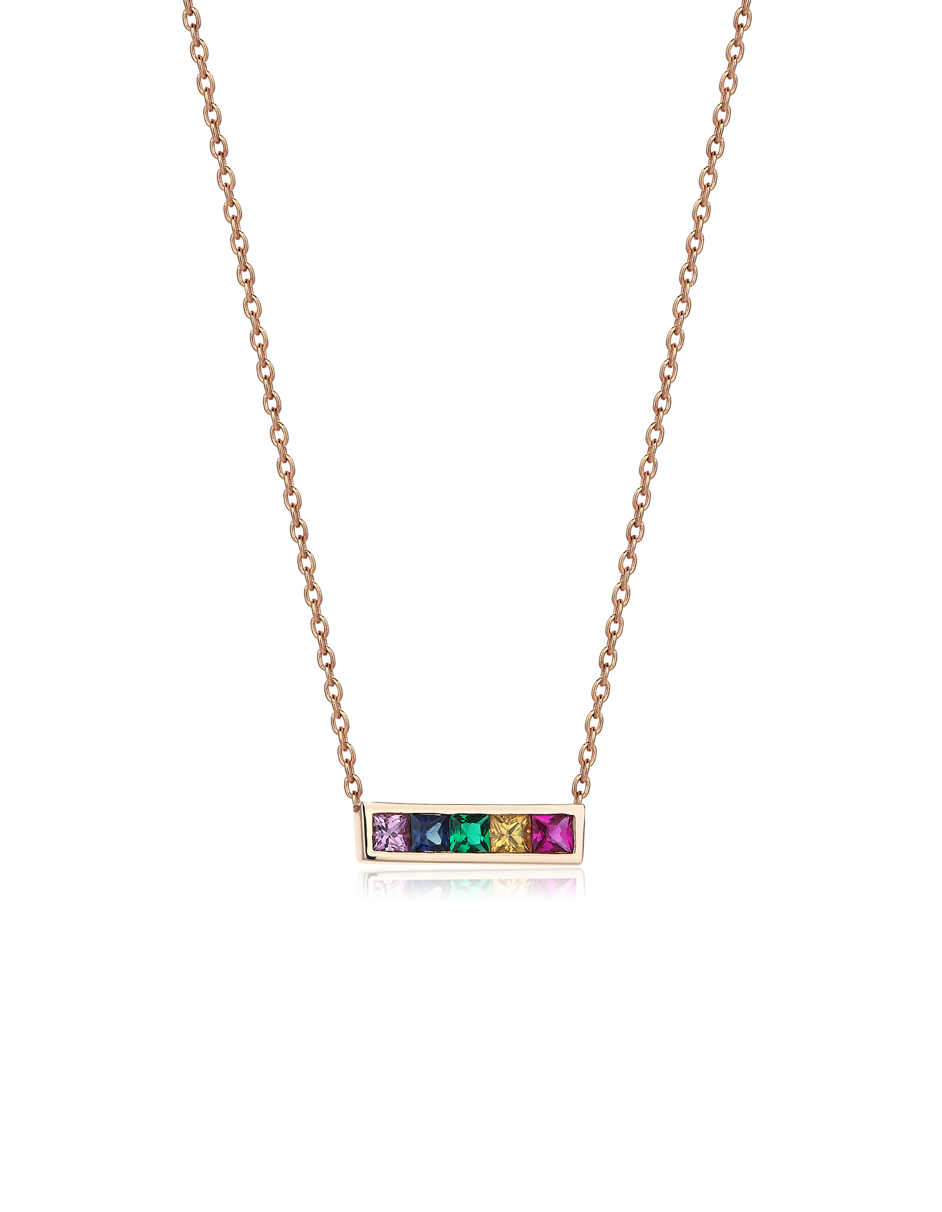 Rainbow Princess Bar Necklace