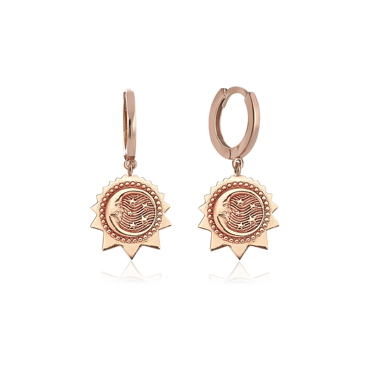 Mini Beam Moon Face Earrings