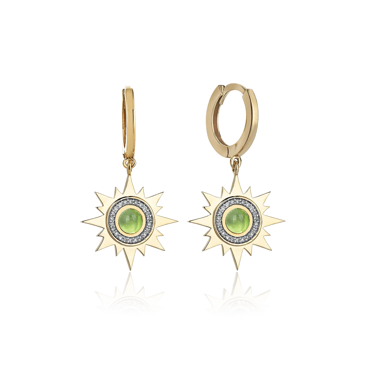 Mini Ray Peridot Earrings