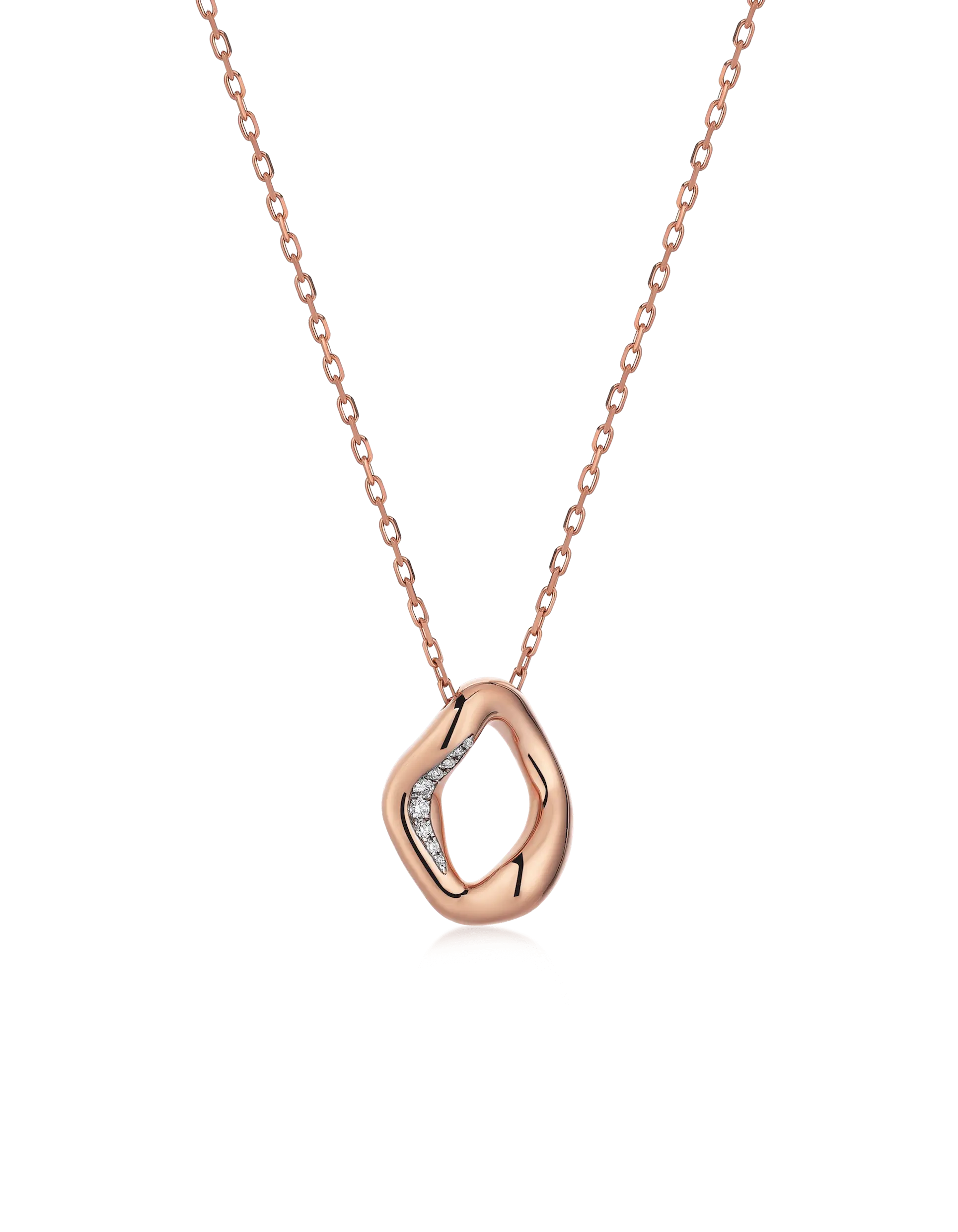 Mini Stream Rose Gold Diamond Necklace