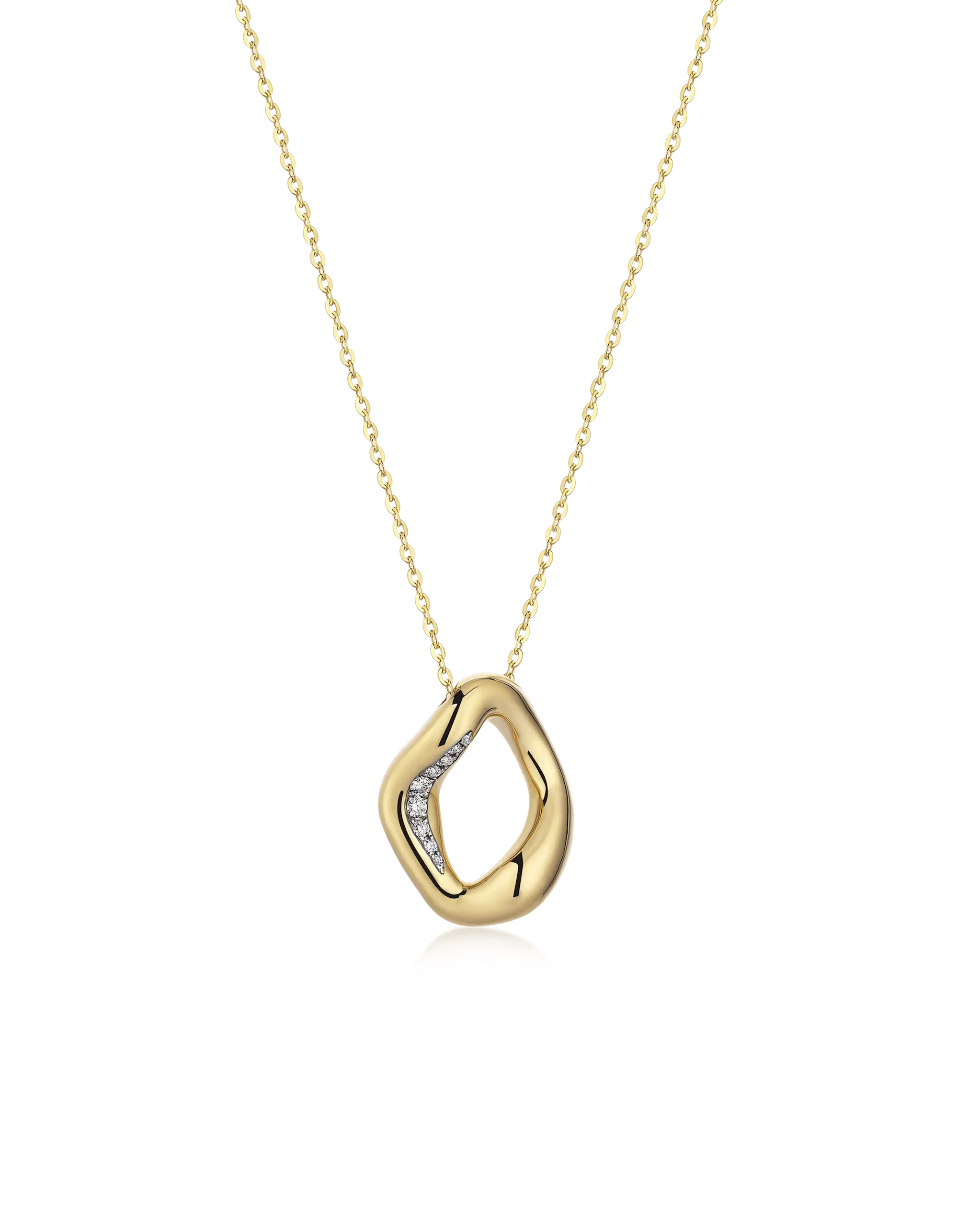 Mini Stream Yellow Gold Diamond Necklace