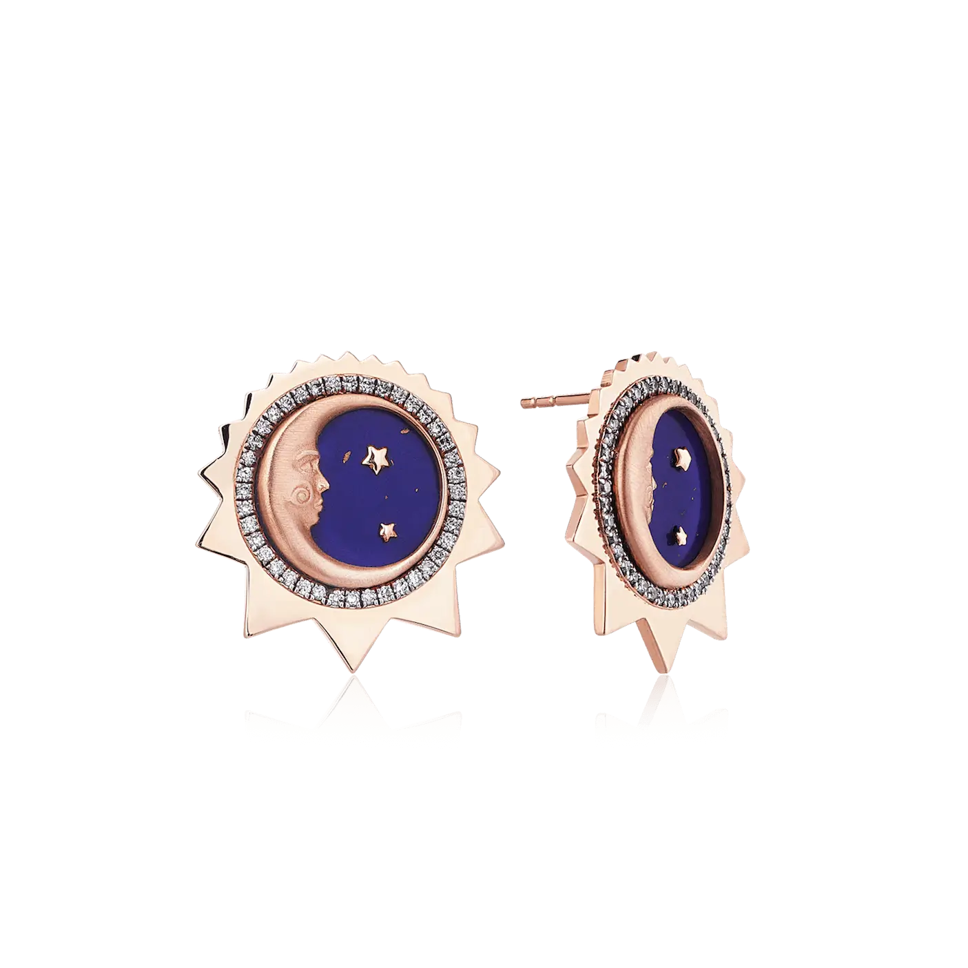 Lapis Lazuli Crescent Moon Earrings