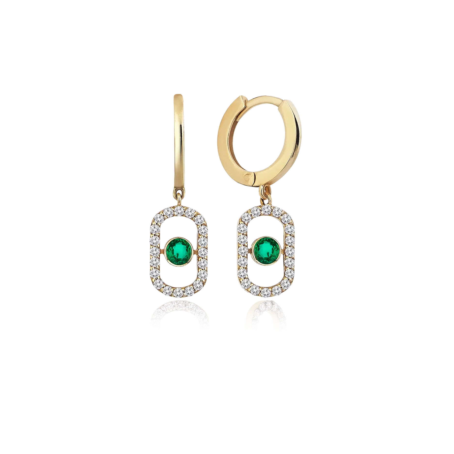 Orb Diamond & Emerald Earrings