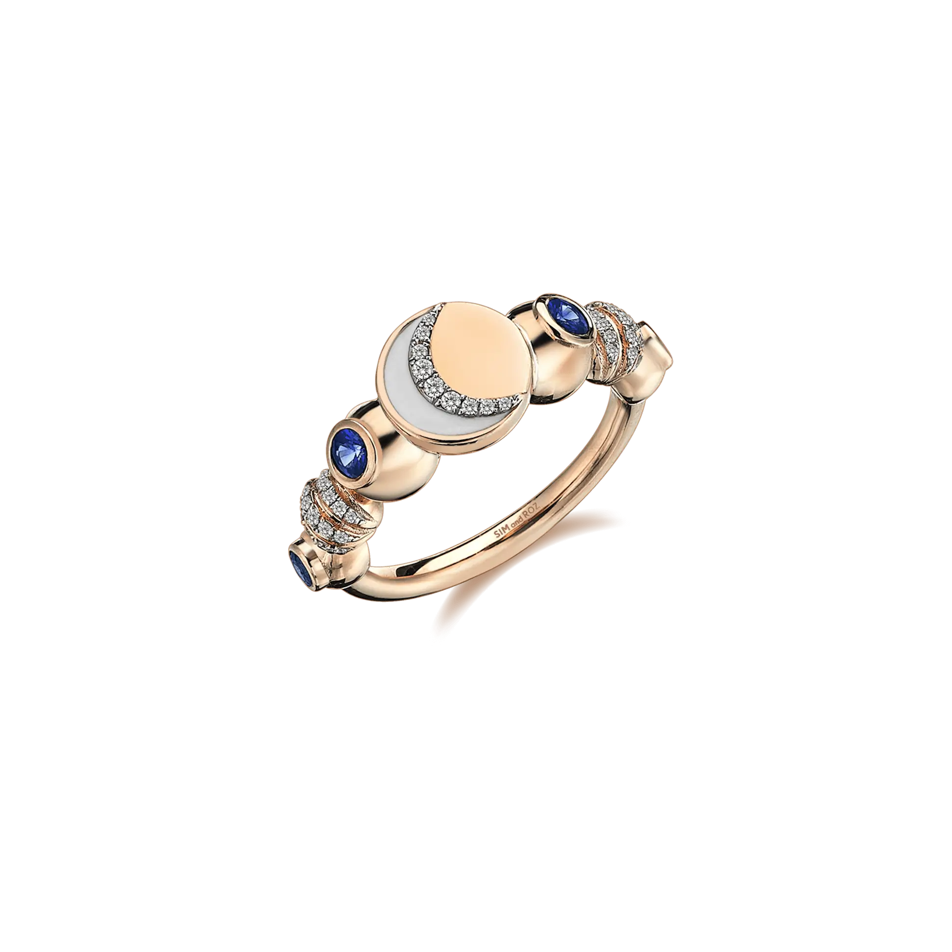 Phase Crescent Moon Diamond Ring 