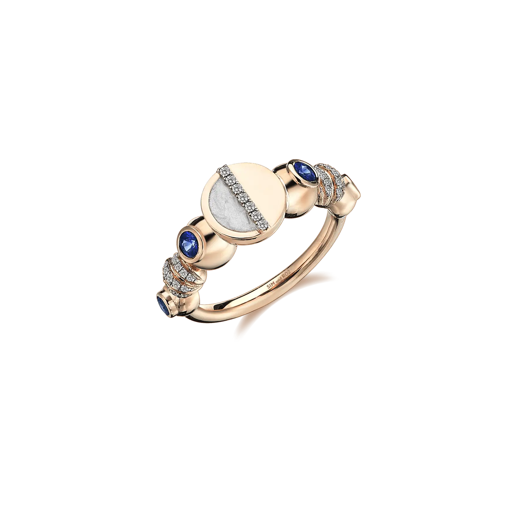 Phase Half Moon Sapphire & Diamond Ring