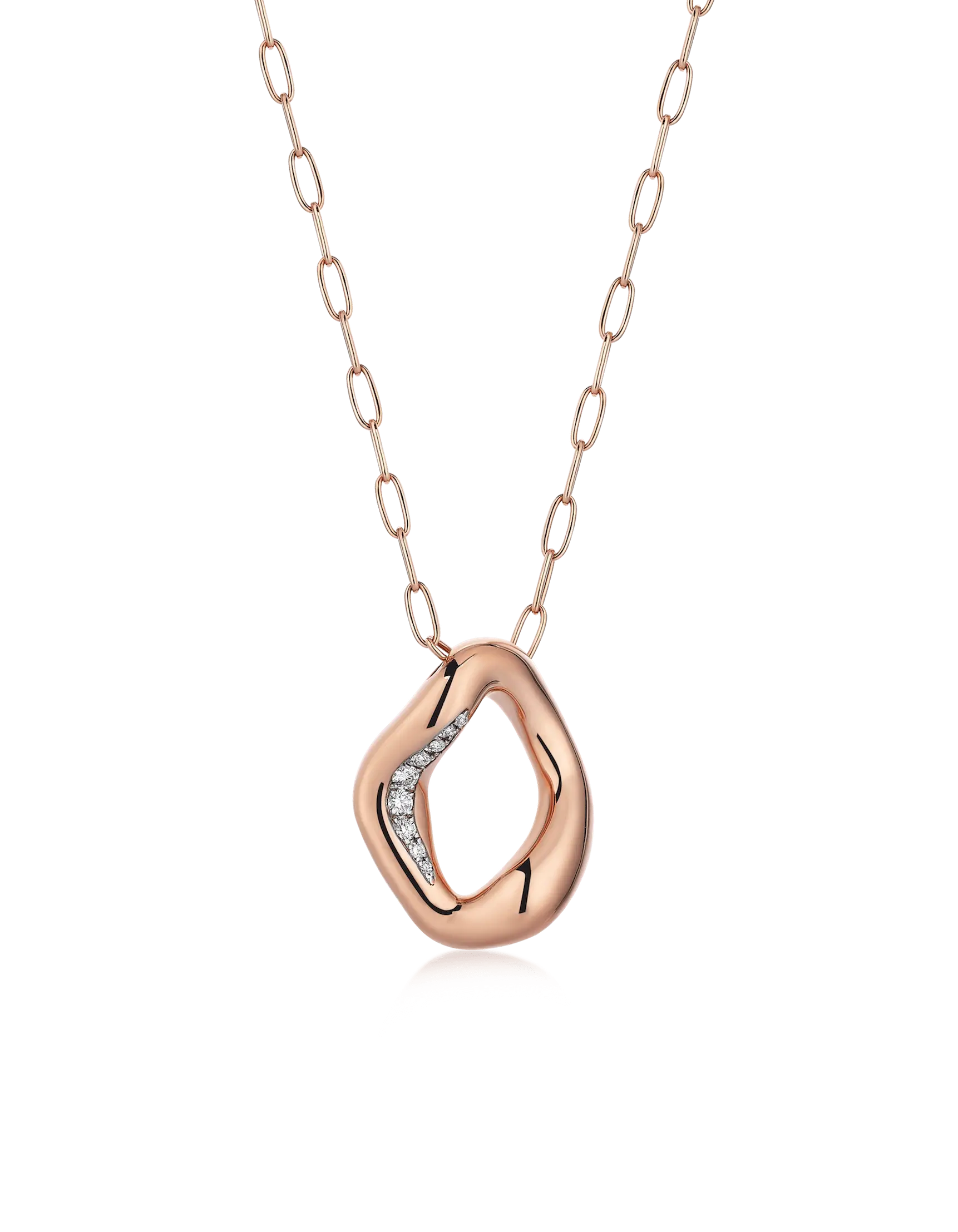 Stream Rose Gold Diamond Necklace