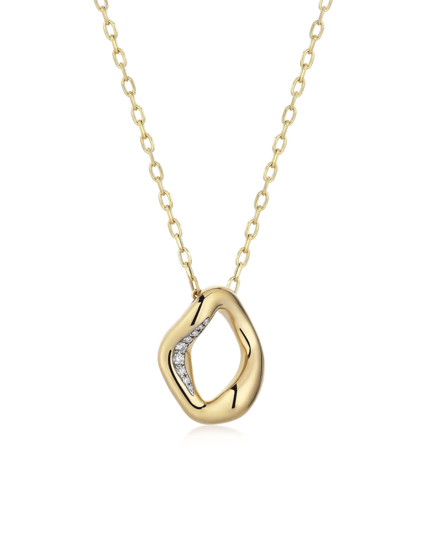 Stream Yellow Gold Diamond Necklace